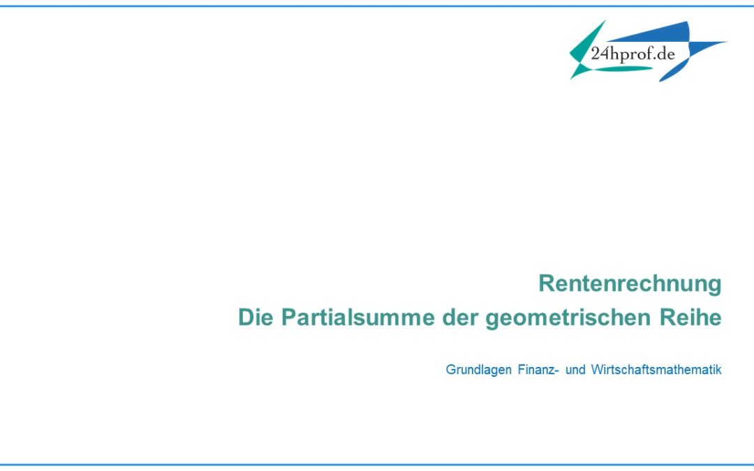 Wie fasst man die Partialsumme der geometrischen Reihe zusammen?