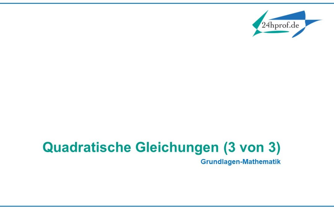 Wann ist eine quadratische Gleichung lösbar und was wird gerne falsch gemacht?